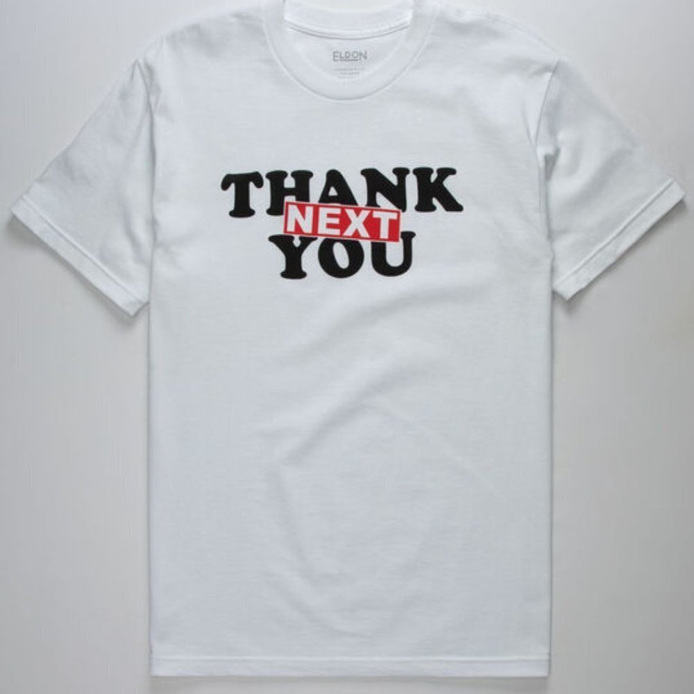 #15❤️ ELDON Thank You Next White Mens T-Shirt XXL